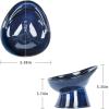 image:imageVicrays Ceramic Cat Bowl Set  Cat Food Feeding Bowls for Indoor Cats Whisker Friendly Cute Cat Dish Plates Microwave amp Dishwasher Safe 2 Pack 11 oz 64 inch Blue