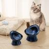 image:imageVicrays Ceramic Cat Bowl Set  Cat Food Feeding Bowls for Indoor Cats Whisker Friendly Cute Cat Dish Plates Microwave amp Dishwasher Safe 2 Pack 11 oz 64 inch Blue