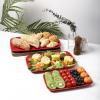 image:imageVicrays Ceramic Rectangle Serving Platters  14 12 10 Porcelain Serving Trays Plates for Party BBQ Appetizers Sushi Dessert  Microwave Oven and Dishwasher Safe  Set of 3 RedRed
