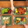 image:imageVicrays Ceramic Rectangle Serving Platters  14 12 10 Porcelain Serving Trays Plates for Party BBQ Appetizers Sushi Dessert  Microwave Oven and Dishwasher Safe  Set of 3 RedGreen