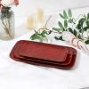 image:imageVicrays Ceramic Rectangle Serving Platters  14 12 10 Porcelain Serving Trays Plates for Party BBQ Appetizers Sushi Dessert  Microwave Oven and Dishwasher Safe  Set of 3 RedCherry Red