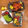 image:imageVicrays Ceramic Rectangle Serving Platters  14 12 10 Porcelain Serving Trays Plates for Party BBQ Appetizers Sushi Dessert  Microwave Oven and Dishwasher Safe  Set of 3 RedBlack