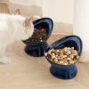 image:imageVicrays Ceramic Cat Bowl Set  Cat Food Feeding Bowls for Indoor Cats Whisker Friendly Cute Cat Dish Plates Microwave amp Dishwasher Safe 2 Pack 11 oz 64 inch Blue