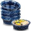 image:imagevicrays Ceramic Pie Pan for Baking  55 inch Small Pie Plates Deep Dish Round Pot Casserole Mini Serving Bowl Microwave Oven Safe for Dessert Apple Pie Cake Tart Pizza Set of 6  BlueBlue