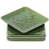 image:imagevicrays Ceramic Square Plates Set of 6  Large Porcelain 10 inch Dinner Plates for Steak Pasta Pizza  Microwave Oven and Dishwasher Safe  BlueGreen