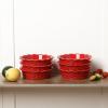 image:imagevicrays Ceramic Pie Pan for Baking  55 inch Small Pie Plates Deep Dish Round Pot Casserole Mini Serving Bowl Microwave Oven Safe for Dessert Apple Pie Cake Tart Pizza Set of 6  BlueRed