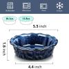 image:imagevicrays Ceramic Pie Pan for Baking  55 inch Small Pie Plates Deep Dish Round Pot Casserole Mini Serving Bowl Microwave Oven Safe for Dessert Apple Pie Cake Tart Pizza Set of 6  BlueBlue