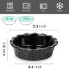 image:imagevicrays Ceramic Pie Pan for Baking  55 inch Small Pie Plates Deep Dish Round Pot Casserole Mini Serving Bowl Microwave Oven Safe for Dessert Apple Pie Cake Tart Pizza Set of 6  BlueBlack