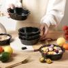 image:imagevicrays Ceramic Pie Pan for Baking  55 inch Small Pie Plates Deep Dish Round Pot Casserole Mini Serving Bowl Microwave Oven Safe for Dessert Apple Pie Cake Tart Pizza Set of 6  BlueBlack