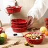 image:imagevicrays Ceramic Pie Pan for Baking  55 inch Small Pie Plates Deep Dish Round Pot Casserole Mini Serving Bowl Microwave Oven Safe for Dessert Apple Pie Cake Tart Pizza Set of 6  BlueRed