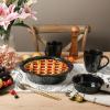 image:imagevicrays Ceramic Pie Pan for Baking  55 inch Small Pie Plates Deep Dish Round Pot Casserole Mini Serving Bowl Microwave Oven Safe for Dessert Apple Pie Cake Tart Pizza Set of 6  BlueBlack