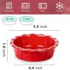 image:imagevicrays Ceramic Pie Pan for Baking  55 inch Small Pie Plates Deep Dish Round Pot Casserole Mini Serving Bowl Microwave Oven Safe for Dessert Apple Pie Cake Tart Pizza Set of 6  BlueRed