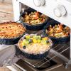 image:imagevicrays Ceramic Pie Pan for Baking  55 inch Small Pie Plates Deep Dish Round Pot Casserole Mini Serving Bowl Microwave Oven Safe for Dessert Apple Pie Cake Tart Pizza Set of 6  BlueBlue