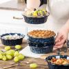 image:imagevicrays Ceramic Pie Pan for Baking  55 inch Small Pie Plates Deep Dish Round Pot Casserole Mini Serving Bowl Microwave Oven Safe for Dessert Apple Pie Cake Tart Pizza Set of 6  BlueBlue