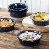 image:imagevicrays Ceramic Pie Pan for Baking  55 inch Small Pie Plates Deep Dish Round Pot Casserole Mini Serving Bowl Microwave Oven Safe for Dessert Apple Pie Cake Tart Pizza Set of 6  BlueBlue