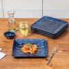 image:imagevicrays Ceramic Square Plates Set of 6  Large Porcelain 10 inch Dinner Plates for Steak Pasta Pizza  Microwave Oven and Dishwasher Safe  BlueBlue