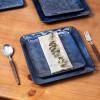 image:imagevicrays Ceramic Square Plates Set of 6  Large Porcelain 10 inch Dinner Plates for Steak Pasta Pizza  Microwave Oven and Dishwasher Safe  BlueBlue