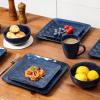 image:imagevicrays Ceramic Square Plates Set of 6  Large Porcelain 10 inch Dinner Plates for Steak Pasta Pizza  Microwave Oven and Dishwasher Safe  BlueBlue