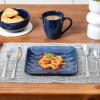 image:imagevicrays Ceramic Square Plates Set of 6  Large Porcelain 10 inch Dinner Plates for Steak Pasta Pizza  Microwave Oven and Dishwasher Safe  BlueBlue