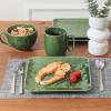 image:imagevicrays Ceramic Square Plates Set of 6  Large Porcelain 10 inch Dinner Plates for Steak Pasta Pizza  Microwave Oven and Dishwasher Safe  BlueGreen