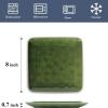 image:imagevicrays Ceramic Square Plates Set of 6  Large Porcelain 10 inch Dinner Plates for Steak Pasta Pizza  Microwave Oven and Dishwasher Safe  BlueGreen