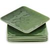 image:imagevicrays Ceramic Square Plates Set of 6  Large Porcelain 10 inch Dinner Plates for Steak Pasta Pizza  Microwave Oven and Dishwasher Safe  BlueGreen