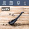 image:imageVicrays Ceramic Soup Spoons Asian  Chinese Porcelain Soup Spoons Japanese 64 inch Ladle Serving Utensils for Ramen Dumplings Wonton Pho Miso Noodle Cereal Coffee Mugs  Set of 6 Blue