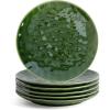 image:imagevicrays Ceramic Dinner Plates Set  Porcelain 10 Inch Flat Steak Pasta Pizza Plate Home Party Restaurant Plate Scratch Resistant Microwave Oven and Dishwasher Safe Set of 6 BlueGreenS