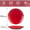 image:imagevicrays Ceramic Dinner Plates Set  Porcelain 10 Inch Flat Steak Pasta Pizza Plate Home Party Restaurant Plate Scratch Resistant Microwave Oven and Dishwasher Safe Set of 6 BlueScarlet Red