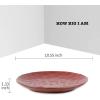 image:imagevicrays Ceramic Dinner Plates Set  Porcelain 10 Inch Flat Steak Pasta Pizza Plate Home Party Restaurant Plate Scratch Resistant Microwave Oven and Dishwasher Safe Set of 6 BlueCherry Red