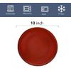 image:imagevicrays Ceramic Dinner Plates Set  Porcelain 10 Inch Flat Steak Pasta Pizza Plate Home Party Restaurant Plate Scratch Resistant Microwave Oven and Dishwasher Safe Set of 6 BlueShallow Cherry Red