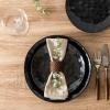 image:imagevicrays Ceramic Dinner Plates Set  Porcelain 10 Inch Flat Steak Pasta Pizza Plate Home Party Restaurant Plate Scratch Resistant Microwave Oven and Dishwasher Safe Set of 6 BlueBright Black