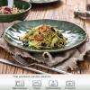 image:imagevicrays Ceramic Dinner Plates Set  Porcelain 10 Inch Flat Steak Pasta Pizza Plate Home Party Restaurant Plate Scratch Resistant Microwave Oven and Dishwasher Safe Set of 6 BlueGreenS