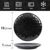 image:imagevicrays Ceramic Dinner Plates Set  Porcelain 10 Inch Flat Steak Pasta Pizza Plate Home Party Restaurant Plate Scratch Resistant Microwave Oven and Dishwasher Safe Set of 6 BlueBright Black