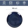 image:imagevicrays Ceramic Dinner Plates Set  Porcelain 10 Inch Flat Steak Pasta Pizza Plate Home Party Restaurant Plate Scratch Resistant Microwave Oven and Dishwasher Safe Set of 6 BlueShallow Blue