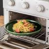 image:imagevicrays Ceramic Dinner Plates Set  Porcelain 10 Inch Flat Steak Pasta Pizza Plate Home Party Restaurant Plate Scratch Resistant Microwave Oven and Dishwasher Safe Set of 6 BlueGreen