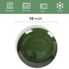 image:imagevicrays Ceramic Dinner Plates Set  Porcelain 10 Inch Flat Steak Pasta Pizza Plate Home Party Restaurant Plate Scratch Resistant Microwave Oven and Dishwasher Safe Set of 6 BlueShallow Green