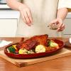image:imagevicrays Serving Platter Ceramic Tray Plates Extra Large Oval 145 Inch Porcelain Dinner Plates Long Serving Dish Set Entertaining Party Restaurant Food Meat Sushi Fish Turkey PlatterCherry Red