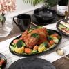 image:imagevicrays Serving Platter Ceramic Tray Plates Extra Large Oval 145 Inch Porcelain Dinner Plates Long Serving Dish Set Entertaining Party Restaurant Food Meat Sushi Fish Turkey PlatterBright Black