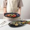 image:imagevicrays Serving Platter Ceramic Tray Plates Extra Large Oval 145 Inch Porcelain Dinner Plates Long Serving Dish Set Entertaining Party Restaurant Food Meat Sushi Fish Turkey PlatterBlue