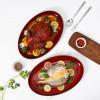 image:imagevicrays Serving Platter Ceramic Tray Plates Extra Large Oval 145 Inch Porcelain Dinner Plates Long Serving Dish Set Entertaining Party Restaurant Food Meat Sushi Fish Turkey PlatterCherry Red