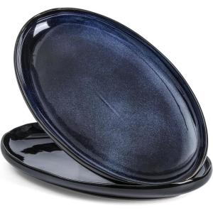 image:imagevicrays Serving Platter Ceramic Tray Plates Extra Large Oval 145 Inch Porcelain Dinner Plates Long Serving Dish Set Entertaining Party Restaurant Food Meat Sushi Fish Turkey PlatterBlue