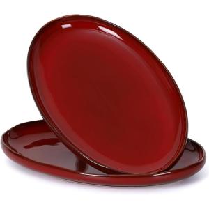 image:imagevicrays Serving Platter Ceramic Tray Plates Extra Large Oval 145 Inch Porcelain Dinner Plates Long Serving Dish Set Entertaining Party Restaurant Food Meat Sushi Fish Turkey PlatterCherry Red