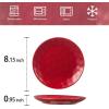 image:image24 Piece Ceramic Dinnerware Set VICRAYS Ceramic Dinner Plates Salad Plates Bowls Set Coffee Mug Set  Microwave amp Dishwasher Safe Scratch Resistant Perfect for Family Gatherings Dining Room Red
