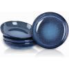 image:imagevicrays Large Salad Pasta Serving Bowls Ceramic Wide Shallow Bowls Set 47 Ounces Big Dinner Plates Bowls Porcelain 10 Inch Low Flat Design Blue Soup Bowl Microwave Dishwasher SafeBlue
