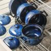 image:imagevicrays French Onion Soup Bowls with Lids and Handles 18 Ounce for Soup Beef Stew Chili Chip Resistant Dishwasher Microwave Safe Set of 4 BlueBlue