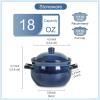 image:imagevicrays French Onion Soup Bowls with Lids and Handles 18 Ounce for Soup Beef Stew Chili Chip Resistant Dishwasher Microwave Safe Set of 4 BlueBlue