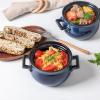 image:imagevicrays French Onion Soup Bowls with Lids and Handles 18 Ounce for Soup Beef Stew Chili Chip Resistant Dishwasher Microwave Safe Set of 4 BlueBlue