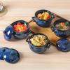 image:imagevicrays French Onion Soup Bowls with Lids and Handles 18 Ounce for Soup Beef Stew Chili Chip Resistant Dishwasher Microwave Safe Set of 4 BlueBlue