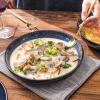 image:imagevicrays Large Salad Pasta Serving Bowls Ceramic Wide Shallow Bowls Set 47 Ounces Big Dinner Plates Bowls Porcelain 10 Inch Low Flat Design Blue Soup Bowl Microwave Dishwasher SafeBlue